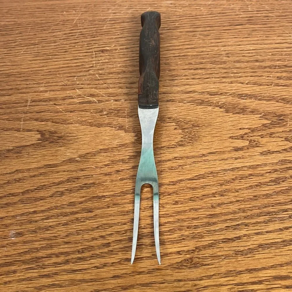 Cutco Vintage Carving Fork No 1026 Classic Brown Wood Handle Made in USA